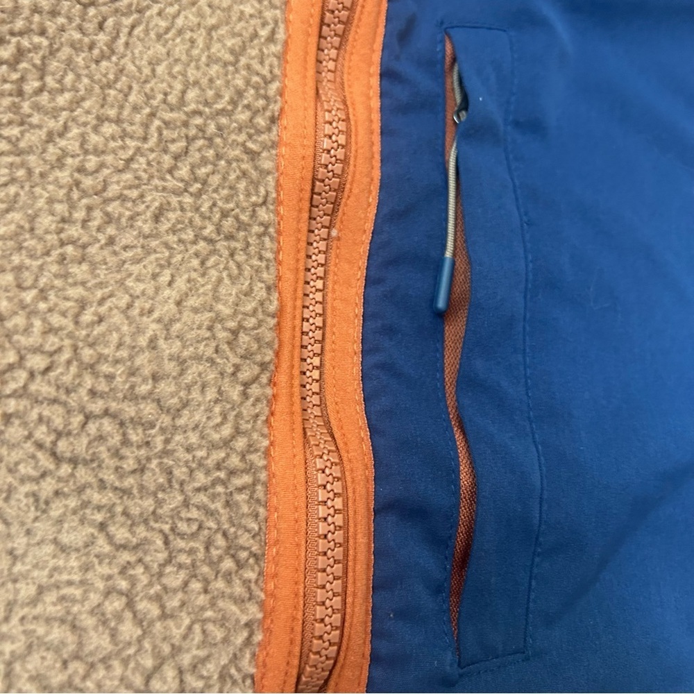 Mountain & Isles Half Zip Heavy Fleece Hooded Jacket Spice Southwest Baja Med - Picture 6 of 13